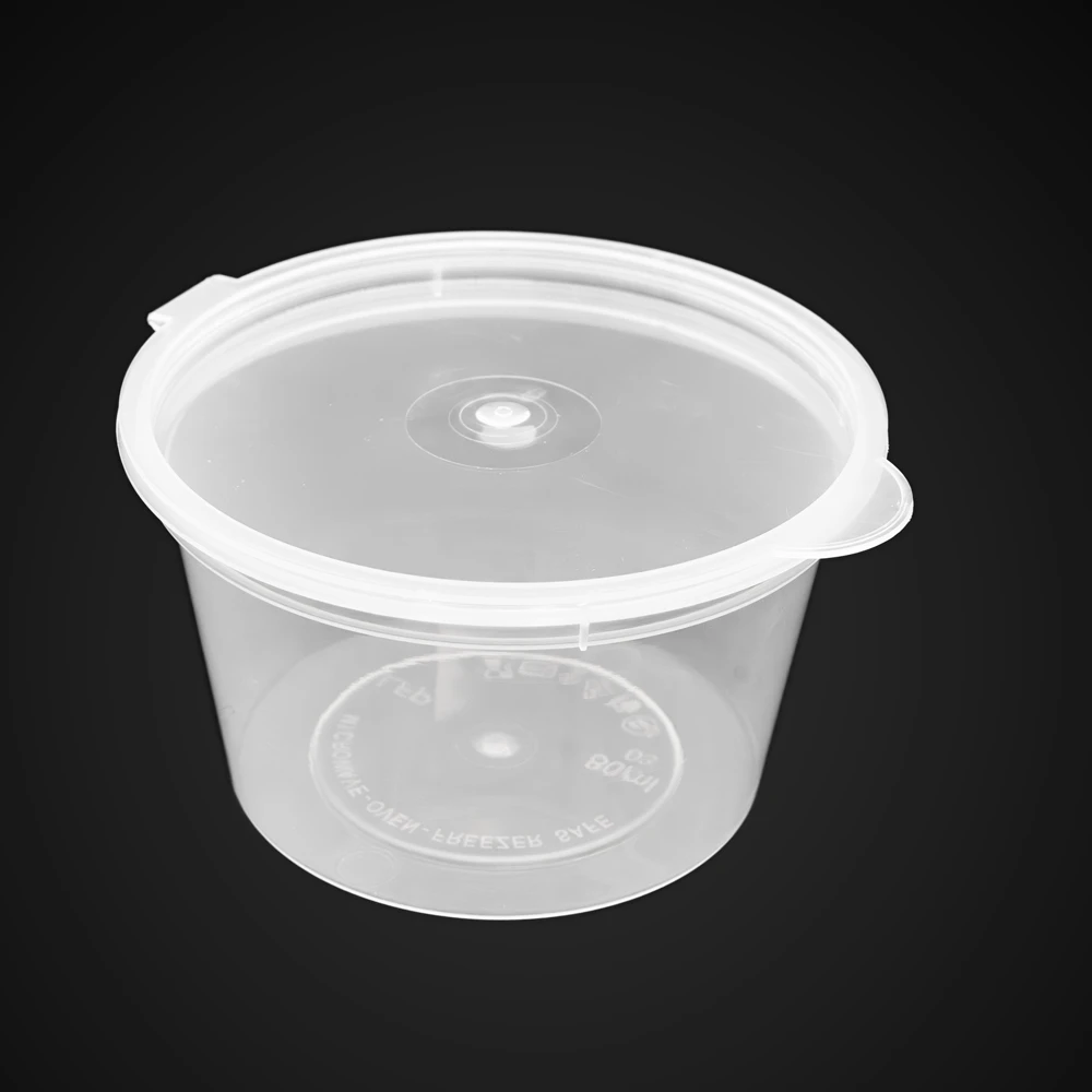 450ml Round PP Bowl with Attached Lid